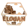 Plaque prénom personnalisée en bois avec bulldozer, décoration murale chambre enfant chantier