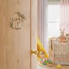 Plaque prénom personnalisée biche en bois fixée sur porte de chambre bébé, décoration bohème