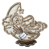 Décoration de naissance personnalisée ourson sur la lune avec prénom, date, heure, poids, taille et bracelet – modèle Margaux