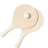 Paire de raquettes de plage en bois personnalisables avec balle en canne de blé