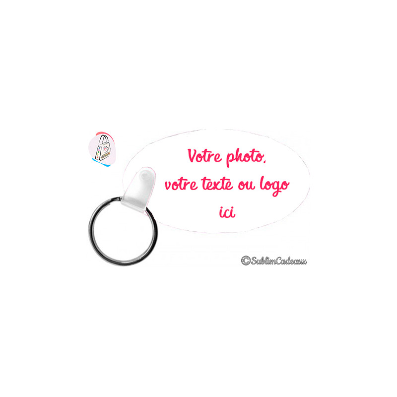 Porte-clés ovale à personnaliser