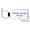Porte-clés rectangulaire Double Face en simili cuir à personnaliser