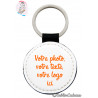 Porte-clés rond Double Face en simili cuir à personnaliser