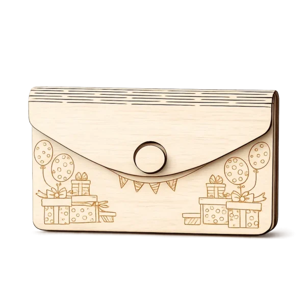 Enveloppe anniversaire en bois personnalisée – Cadeaux & Ballons