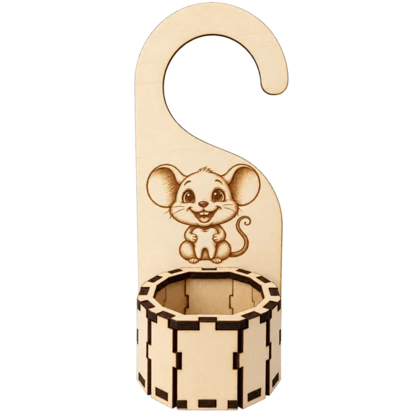 Accroche-porte boîte à dents de lait personnalisée – Petite Souris câline