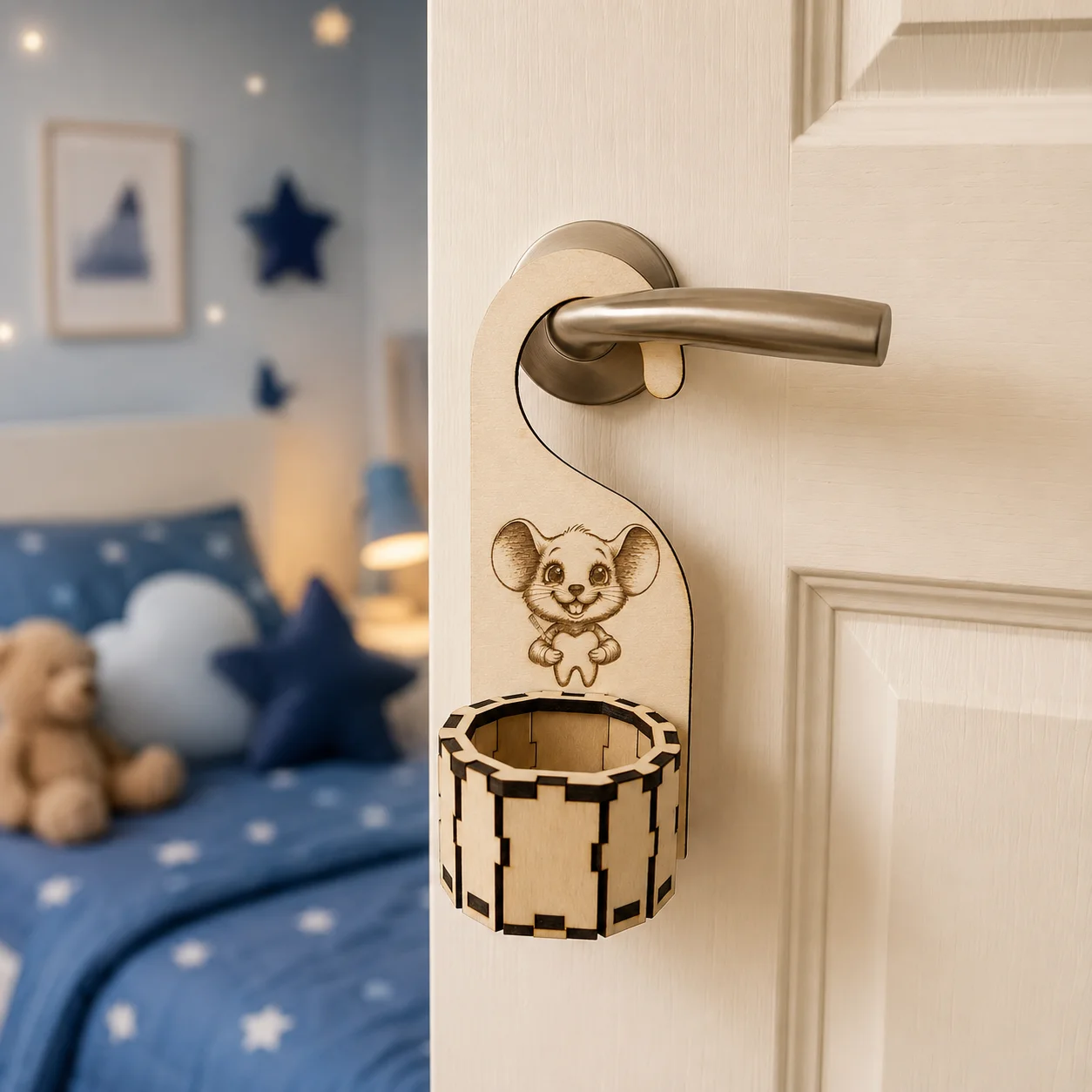 Accroche-porte boîte à dents de lait personnalisée – Petite Souris et sa Dent – Image 2