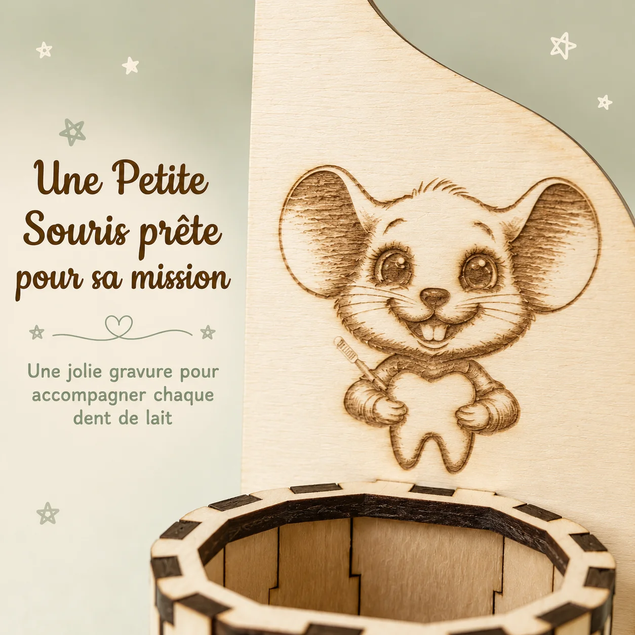 Accroche-porte boîte à dents de lait personnalisée – Petite Souris et sa Dent – Image 4