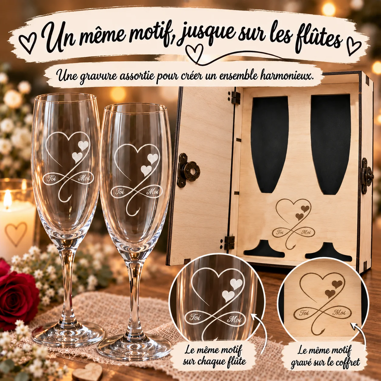 Coffret 2 flûtes à champagne personnalisé – Toi & Moi – Image 4