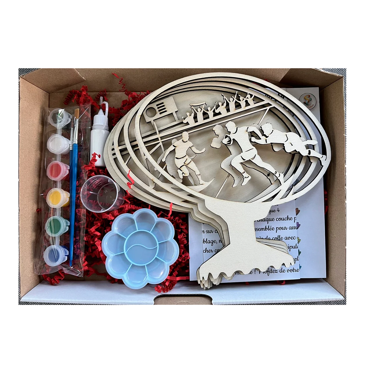 Kit créatif 3D en bois à peindre – Rugby