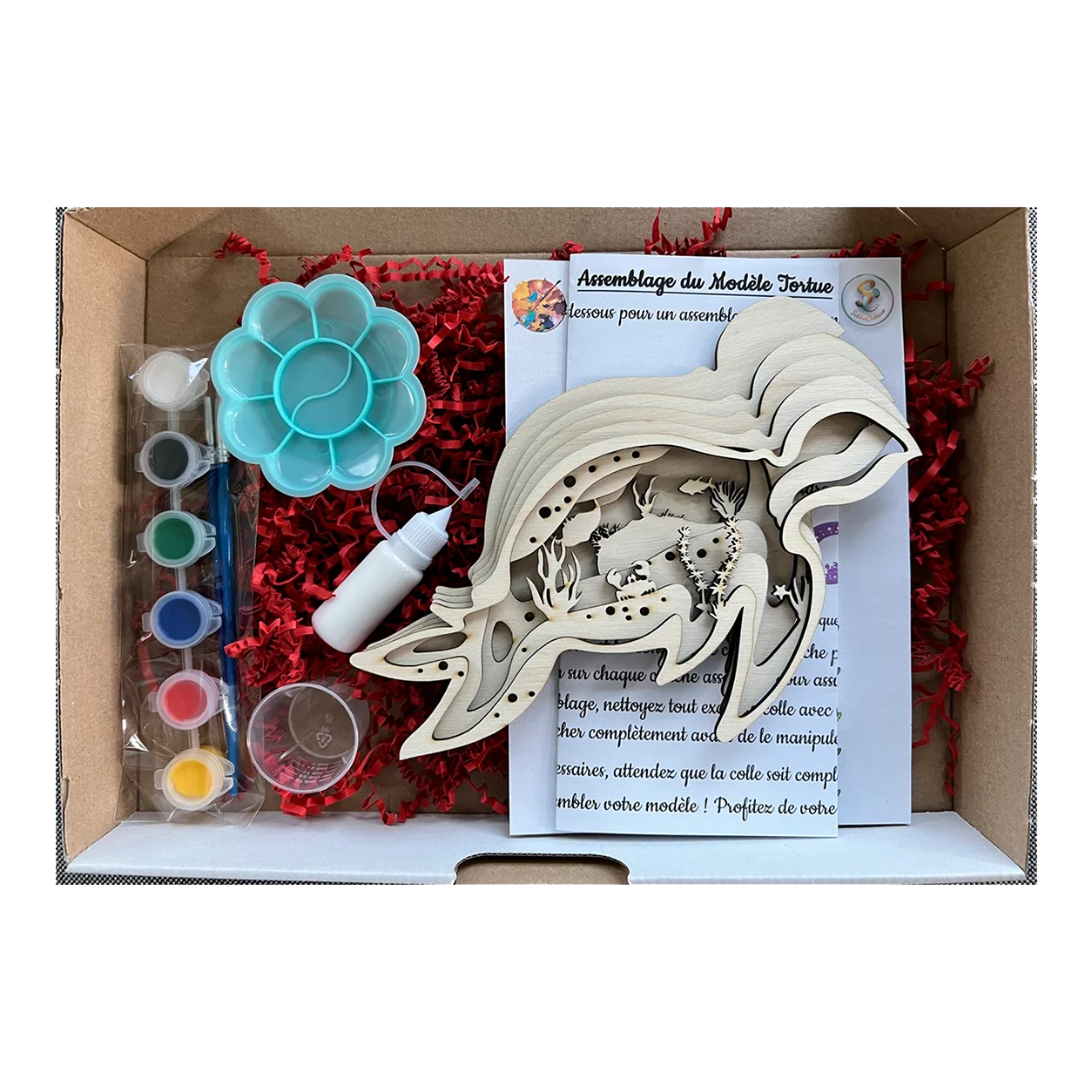 Kit créatif 3D en bois à peindre – Tortue