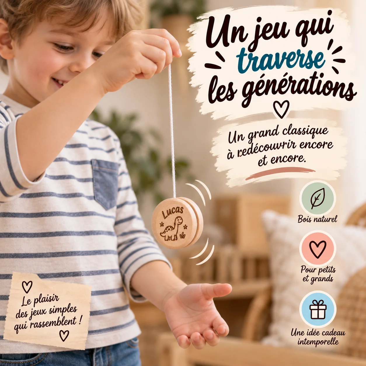 Yo-yo personnalisé en bois – Gravure sur les 2 faces – Image 2