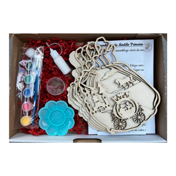 Kit créatif 3D en bois à peindre – Princesse