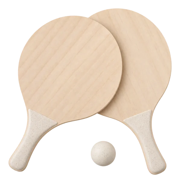 Raquettes de plage en bois personnalisées – 2 faces