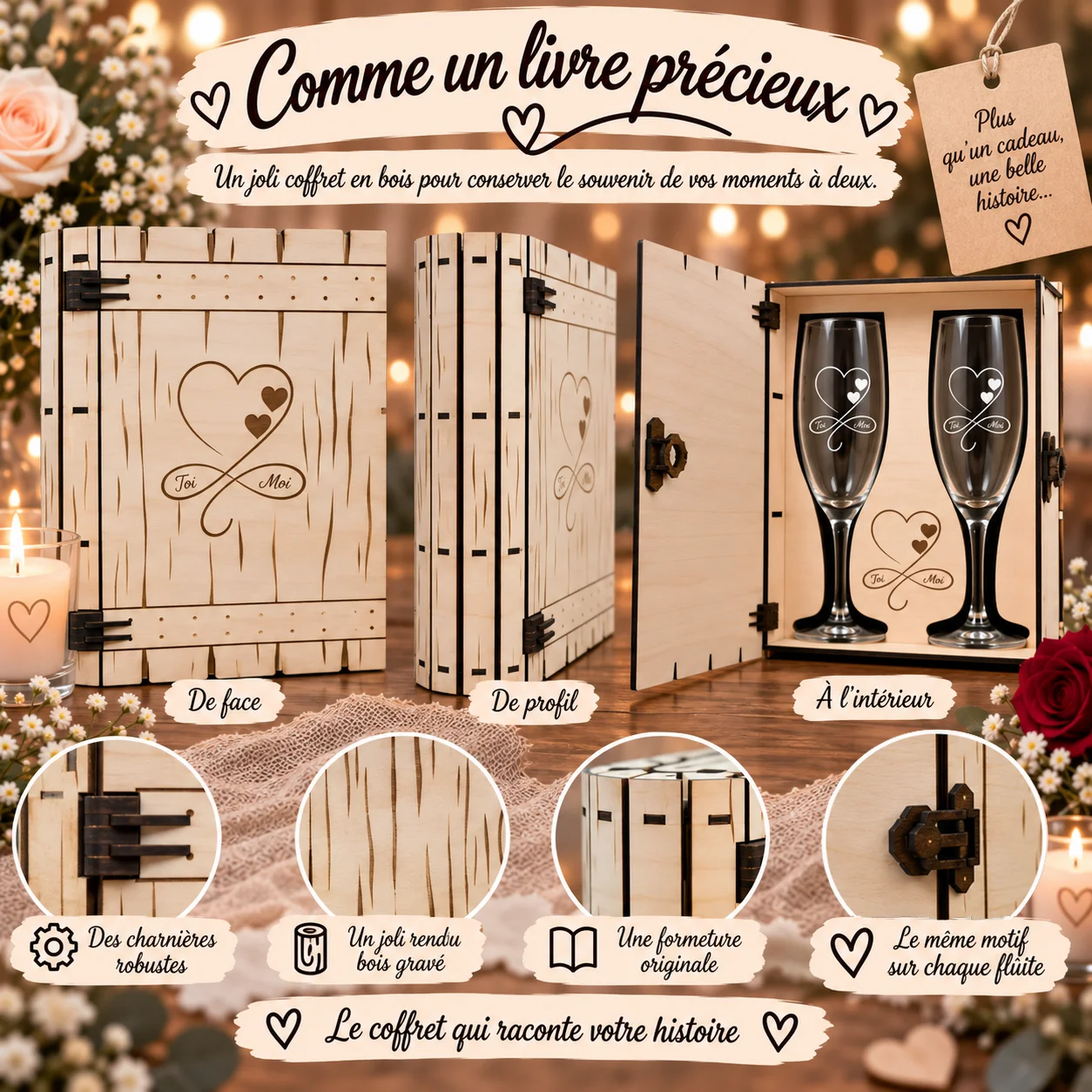Coffret 2 flûtes à champagne personnalisé – Toi & Moi – Image 5